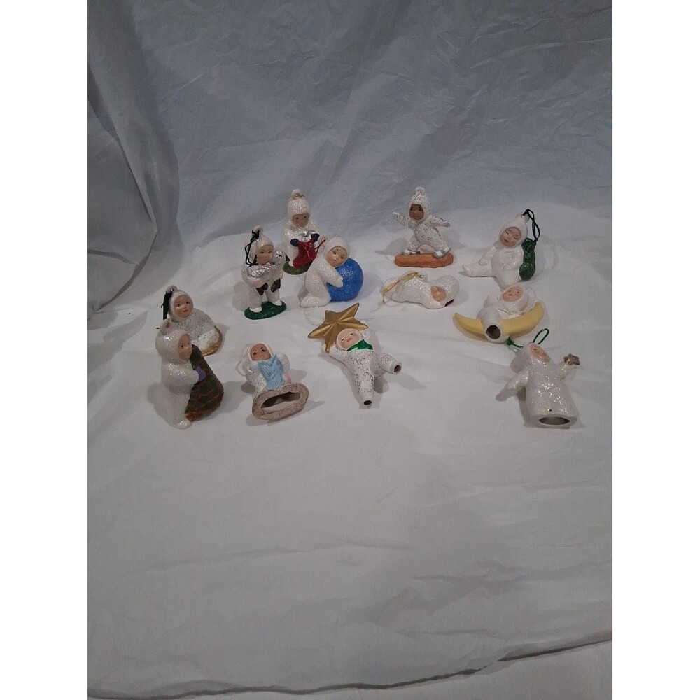 Classic Christmas Ornaments, Department 56, Snow Babies Figures set of 12